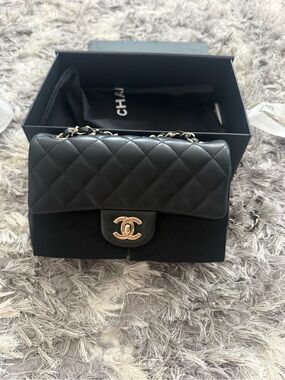 CHANEL Black Quilted Leather Crossbody with Gold CC Turnlock